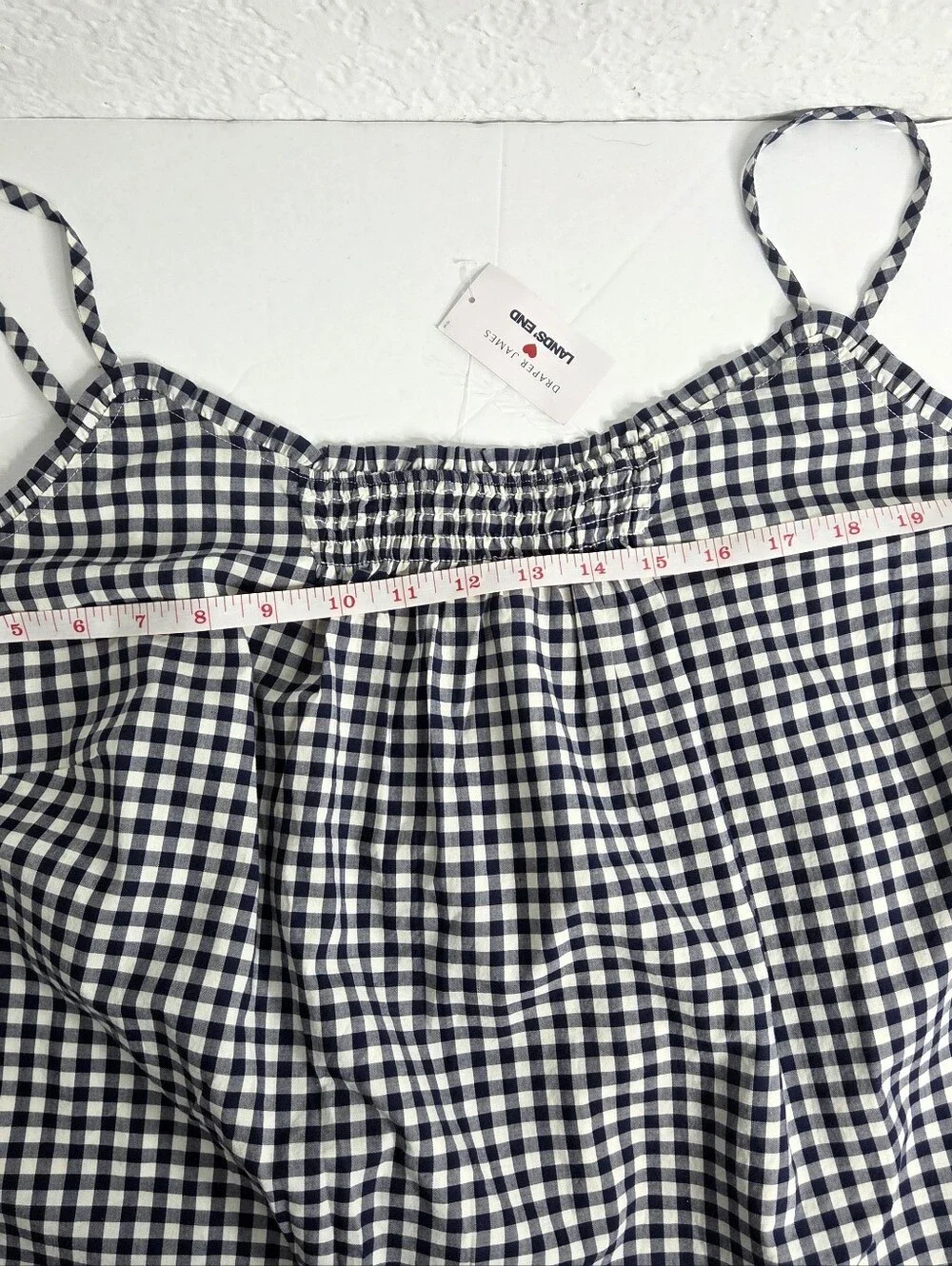 Draper James X Lands' End Pajama Cami Top Gingham Spaghetti Strap Size 2X NwT